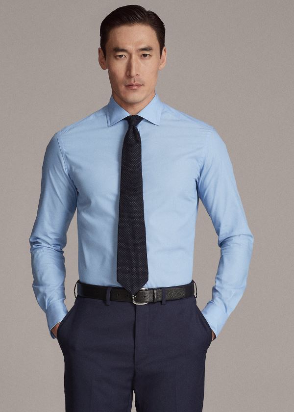 Camisa Ralph Lauren Hombre Azules Claro - RLX Tailored Fit Stretch - BCJXE0192